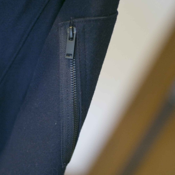 J.Crew Collection shearling bomber jacket | Navy | size 4 - Picture 6 of 16